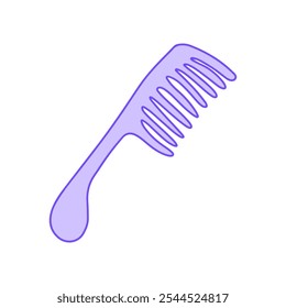 Lavender hair brush in doodle style. Hand drawn hair brush, perfect for showcasing hair brush features and enhancing hairstyle routines for smooth, manageable hair. Cute, doodle hairdressing tool.