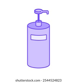 Lavender hair lotion bottle in doodle style isolated. Drawn illustration of hair lotion, perfect for showcasing hair lotion benefits and enhancing hair care routines for soft, manageable hairstyle.