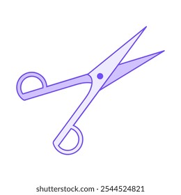 Lavender hairdressing scissors in doodle style. Hand drawn hairdressing scissors, perfect for showcasing hairdressing scissors features and enhancing hairstyle creativity for professional results.