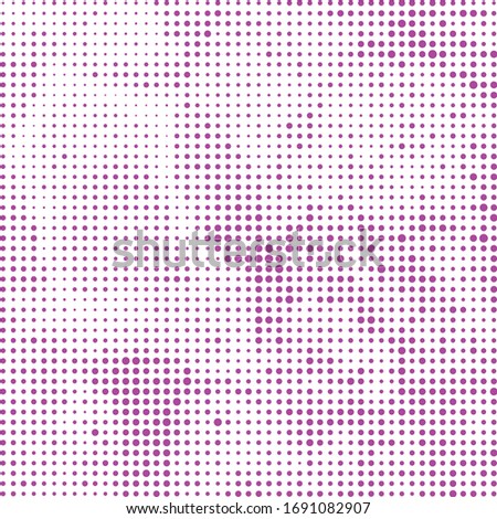 Lavender Halftone Frame. Mauve Abstract Brush. Plum Vector Background. Violet Dots Round. Lilac Circle Simple. Gradient Monochrome. Grunge Banner. Geometric Paper.