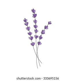 Lavender Hand Drawn Element Vector Illustration Stock Vector (Royalty ...