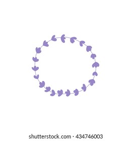 lavender hand drawn wreath. vector illustration