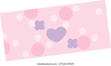 A lavender heart surrounded by dots and tiny accents, forming a playful pastel pattern suitable for cute stationery, packaging, scrapbooking, crafts, and gentle designs.