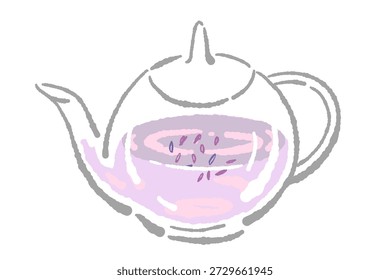 Lavender Herb Tea Pot Ilustração vetorial