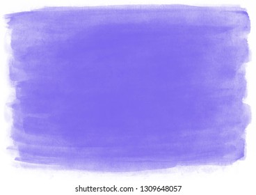 Lavender horizontal watercolor background. Created with real brush strokes. Vector.
