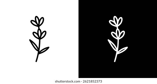 Lavender icon concept stroke on white background