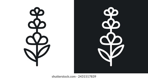 Lavender Icon Designed in a Line Style on White background.