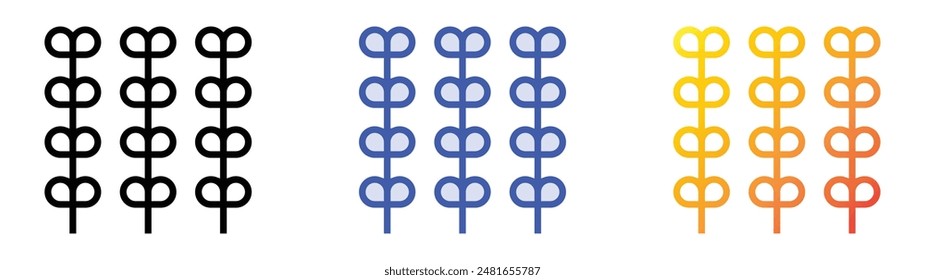 lavender icon. Linear, Blue Fill and Gradient Style Design Isolated On White Background
