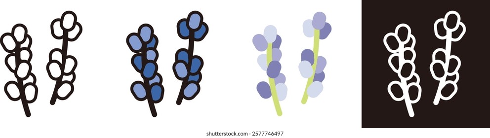 Lavender icon. purple flowers. Plants related to aroma and herbs.