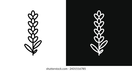 Lavender Icon Set. Vector Illustration