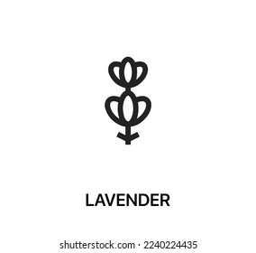 lavender icon vector. Linear style sign for mobile concept and web design. lavender symbol illustration. Pixel vector graphics - Vector.