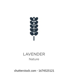 Vector de icono de Lavanda. Icono moderno de lavanda plana de la colección natural aislado en fondo blanco. La ilustración vectorial se puede utilizar para diseño gráfico web y móvil, logotipo, eps10