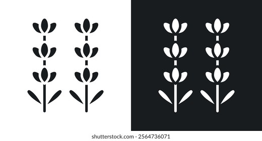 Lavender icons in flat syle