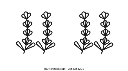 Lavender icons in line stroke and flat versions