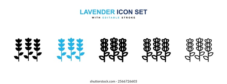 Lavender icons vector collection pack.