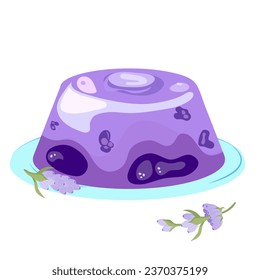 Lavender jelly. Vector illustration isolated on white background
