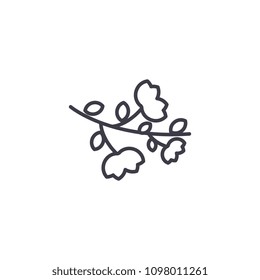 Lavender line icon concept. Lavender flat vector sign, symbol, illustration.
