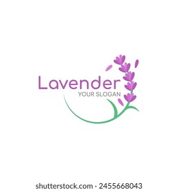Lavender logo concept. Lavender typography vector illustration