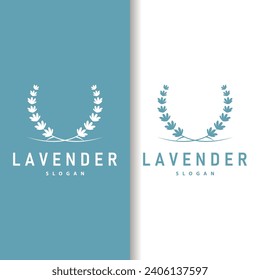 Logo De Lavender Elegante Planta De Flor Púrpura Ilustración Ornamento Floral Diseño