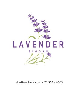 Logo De Lavender Elegante Planta De Flor Púrpura Ilustración Ornamento Floral Diseño