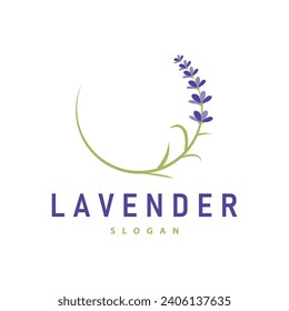 Lavender Logo Elegant Purple Flower Plant Illustration Floral Ornament Design