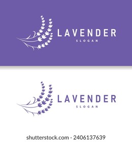 Logo De Lavender Elegante Planta De Flor Púrpura Ilustración Ornamento Floral Diseño