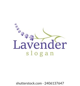 Lavender Logo Elegant Purple Flower Plant Illustration Floral Ornament Design