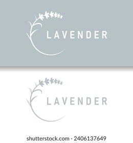 Lavender Logo Elegant Purple Flower Plant Illustration Floral Ornament Design