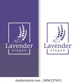 Lavender Logo Elegant Purple Flower Plant Illustration Floral Ornament Design