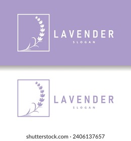 Lavender Logo Elegant Purple Flower Plant Illustration Floral Ornament Design