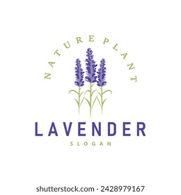 Lavender Logo Elegant Purple Flower Plant Illustration Floral Ornament Design