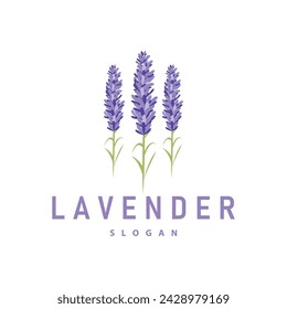 Lavender Logo Elegant Purple Flower Plant Illustration Floral Ornament Design