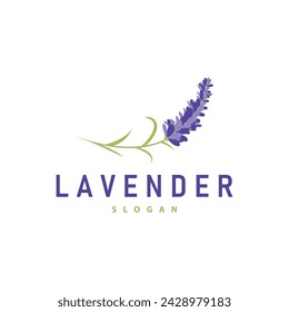 Lavender Logo Elegant Purple Flower Plant Illustration Floral Ornament Design