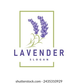 Lavender Logo Elegant Purple Flower Plant Illustration Floral Ornament Design