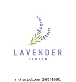 Lavender Logo Elegant Purple Flower Plant Illustration Floral Ornament Design