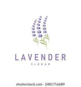 Lavender Logo Elegant Purple Flower Plant Illustration Floral Ornament Design