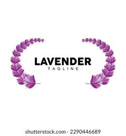 Lavendel-Logo, handgezeichnetes Hochzeitspflanzendesign, Landwirtschaftsvektorgrafik, Symbol-Vorlagensymbol