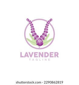 Lavender Logo, Hand Drawn Wedding Plant Design, Agriculture Vector, Symbol Illustration Template Icon