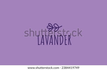 lavender logo, minimalistic flower logotype, purple lavender icon design, hand drawn word mark