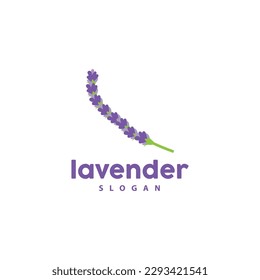 Lavender Logo, Simple Elegant Purple Flower Plant Vector, Greeting Card Design, Banner, Flower Ornament, Lavender Hand Drawn Wedding, Icon Symbol Illustration