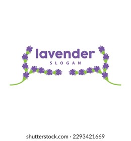 Lavender Logo, Simple Elegant Purple Flower Plant Vector, Greeting Card Design, Banner, Flower Ornament, Lavender Hand Drawn Wedding, Icon Symbol Illustration