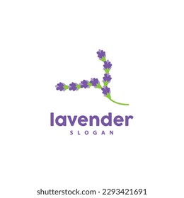 Lavender Logo, Simple Elegant Purple Flower Plant Vector, Greeting Card Design, Banner, Flower Ornament, Lavender Hand Drawn Wedding, Icon Symbol Illustration