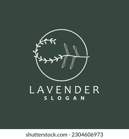 Lavender Logo, Simple Elegant Purple Flower Plant Vector, Greeting Card Design, Banner, Flower Ornament, Lavender Hand Drawn Wedding, Icon Symbol Illustration