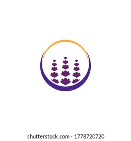 Naturaleza del símbolo vectorial de la plantilla de logotipo de lavanda