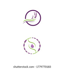 Naturaleza del símbolo vectorial de la plantilla de logotipo de lavanda
