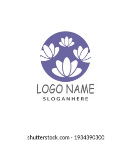 Naturaleza del símbolo vectorial de la plantilla de logotipo de lavanda