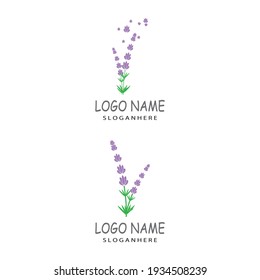 Naturaleza del símbolo vectorial de la plantilla de logotipo de lavanda