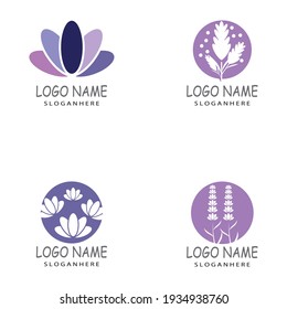 Naturaleza del símbolo vectorial de la plantilla de logotipo de lavanda