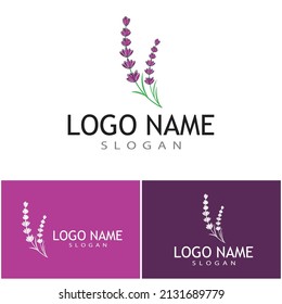 Naturaleza del símbolo vectorial de la plantilla de logotipo de lavanda