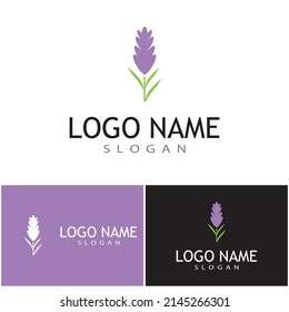 Naturaleza del símbolo vectorial de la plantilla de logotipo de lavanda
